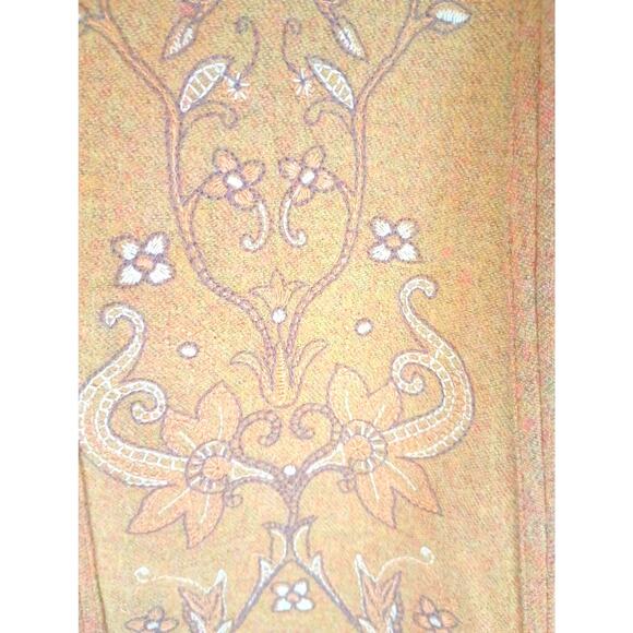 TALBOTS WOOL BLEND GOLD BROWN PAISLEY MOROCCAN INDIAN STYLE SKIRT WMS 12 - Picture 7 of 9